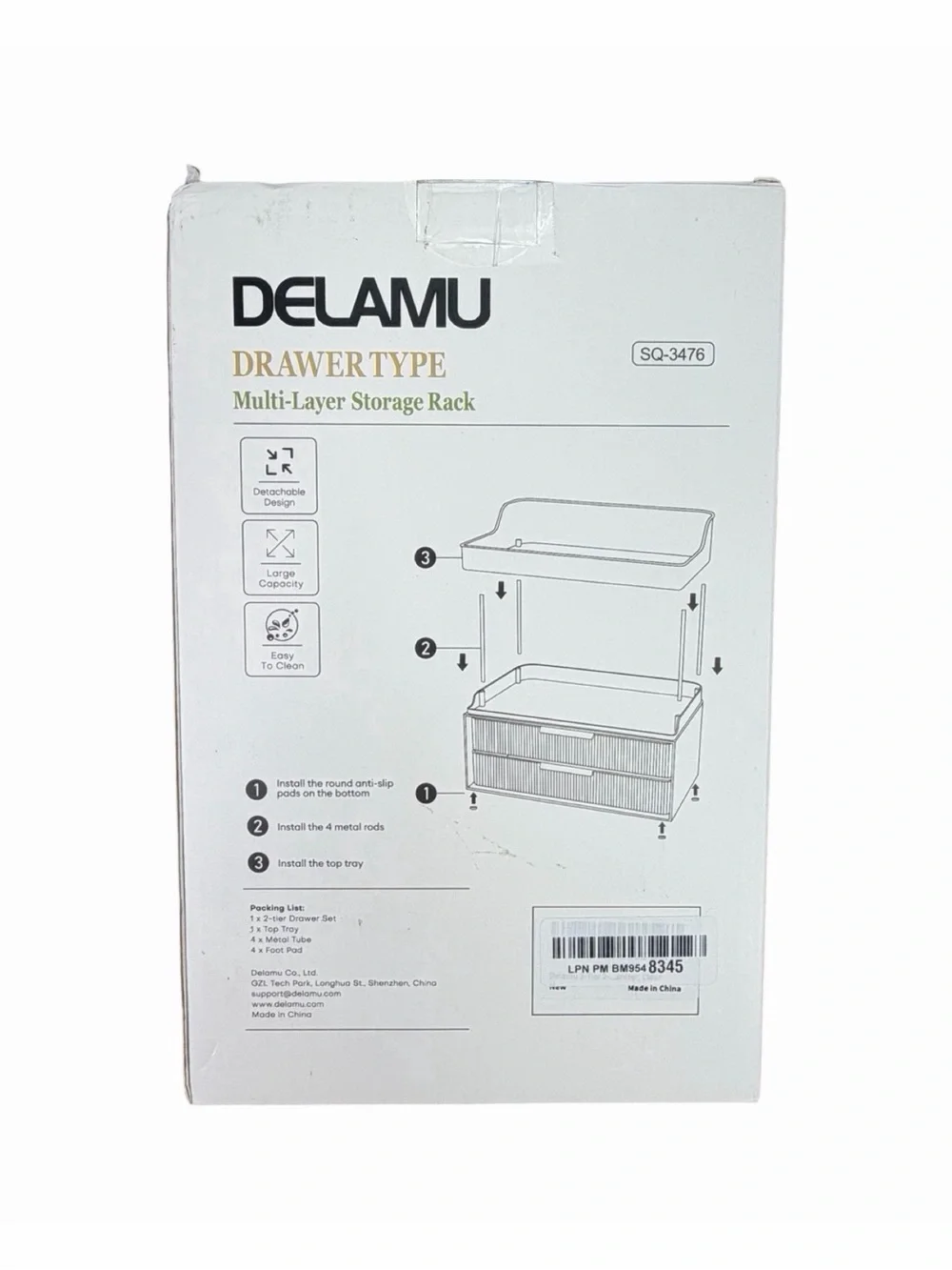 Delamu Drawer Type Multi-Layer Storage Rack - Clear